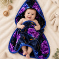 Precious 1-Ply Hood Baby Blanket - Dark Navy