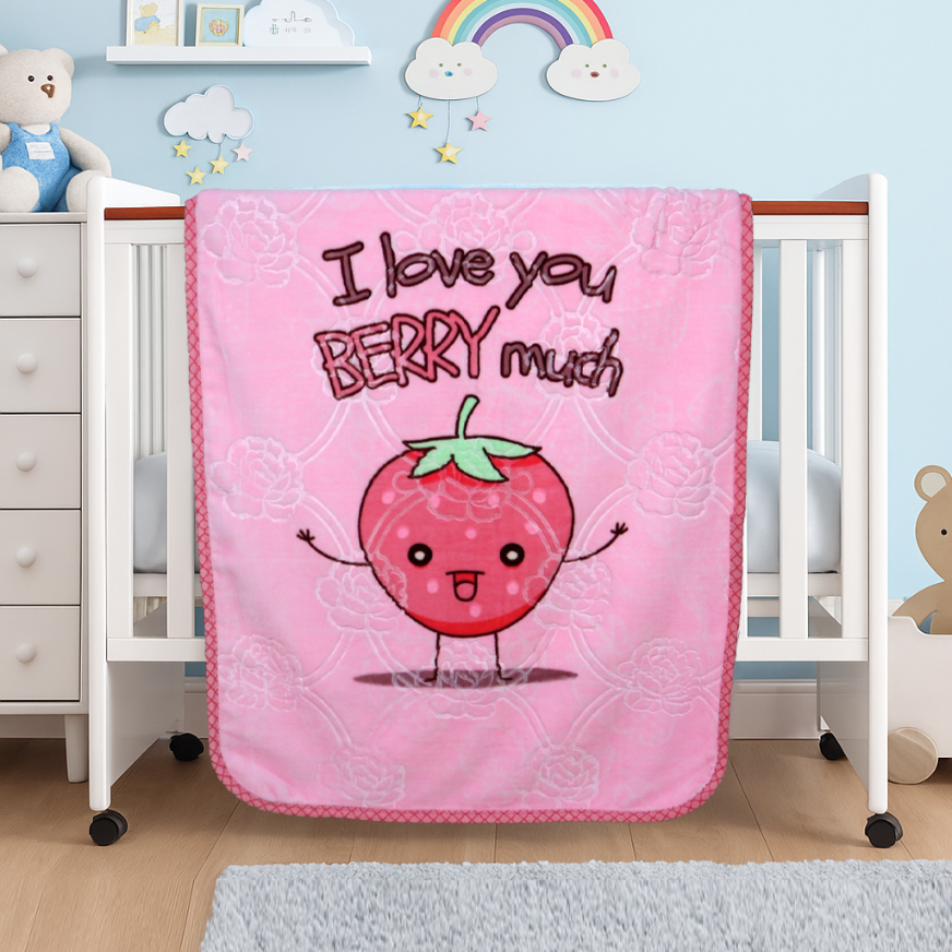 Tiny Tots Cot Baby Blanket- Berrypink