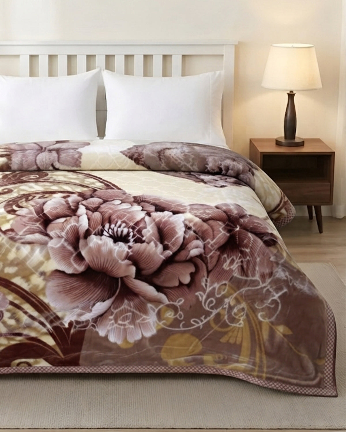 Moonlight Cloudy 4KG 2-Ply Double Bed Blanket- Sunlit Bloom
