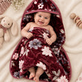 Precious 1-Ply Hood Baby Blanket - Ruby