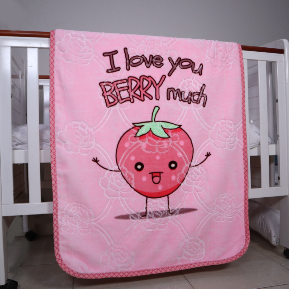 Tiny Tots Cot Baby Blanket- Berrypink