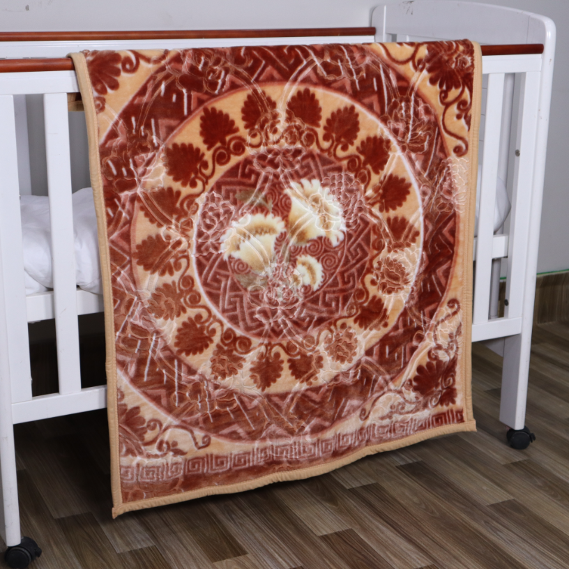 Royal Double Decker Baby Blanket- Peach Swirl