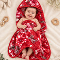 Precious 1-Ply Hood Baby Blanket - Rose Red