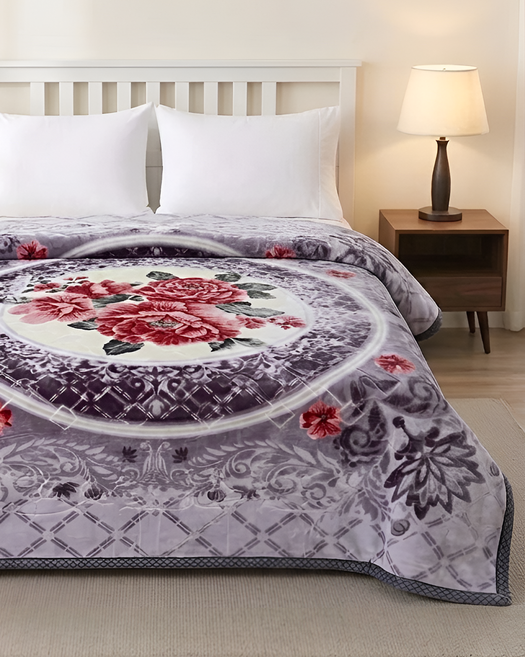 Moonlight Cloudy 4KG 2-Ply Double Bed Blanket- Dusky Lilac