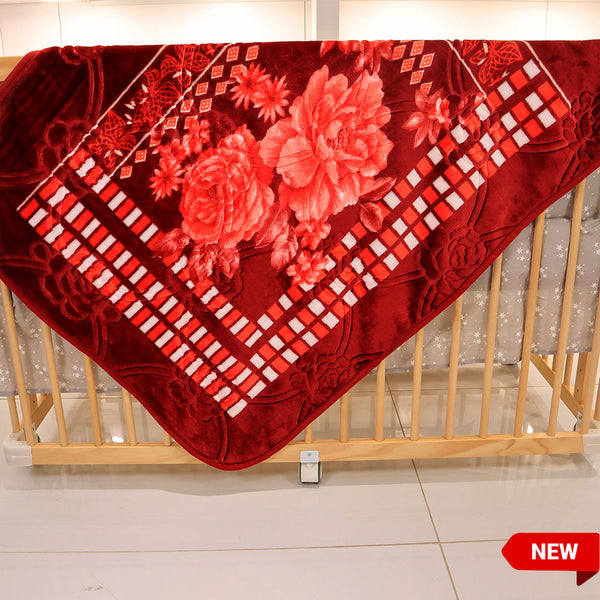 Lamb Bunny Baby Blanket Dark Maroon