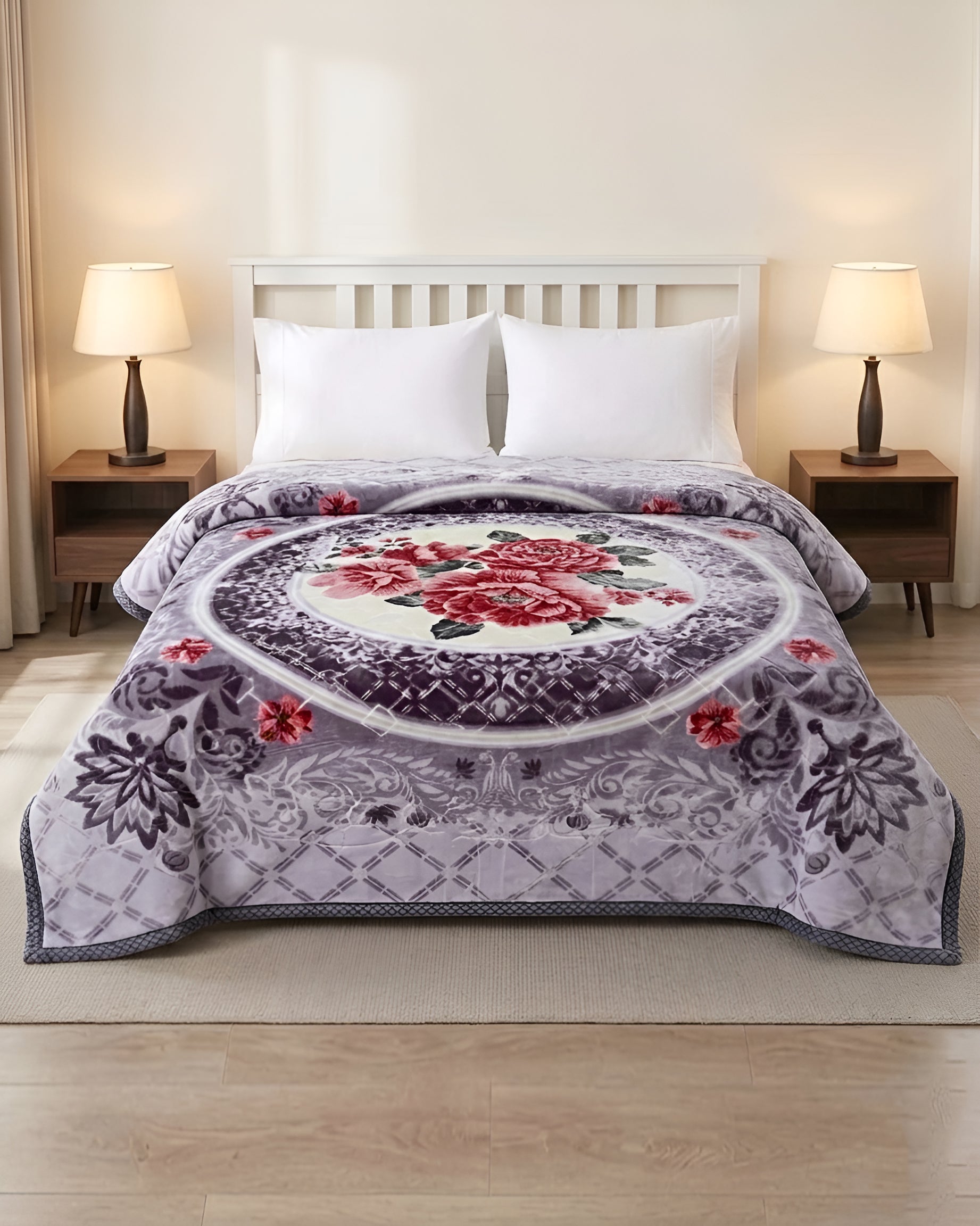 Moonlight Cloudy 4KG 2-Ply Double Bed Blanket- Dusky Lilac