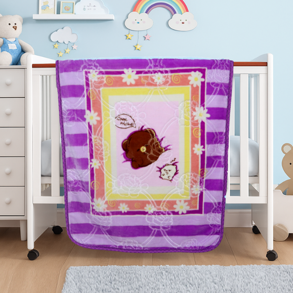 Tiny Tots Cot Baby Blanket- PurBear