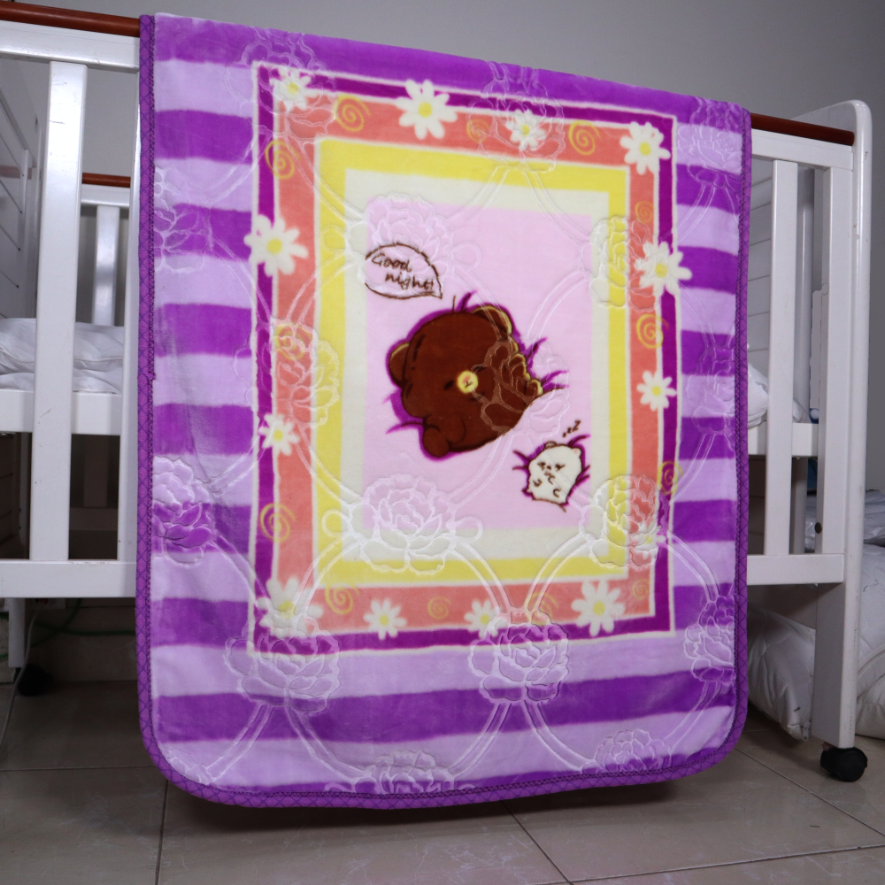 Tiny Tots Cot Baby Blanket- PurBear