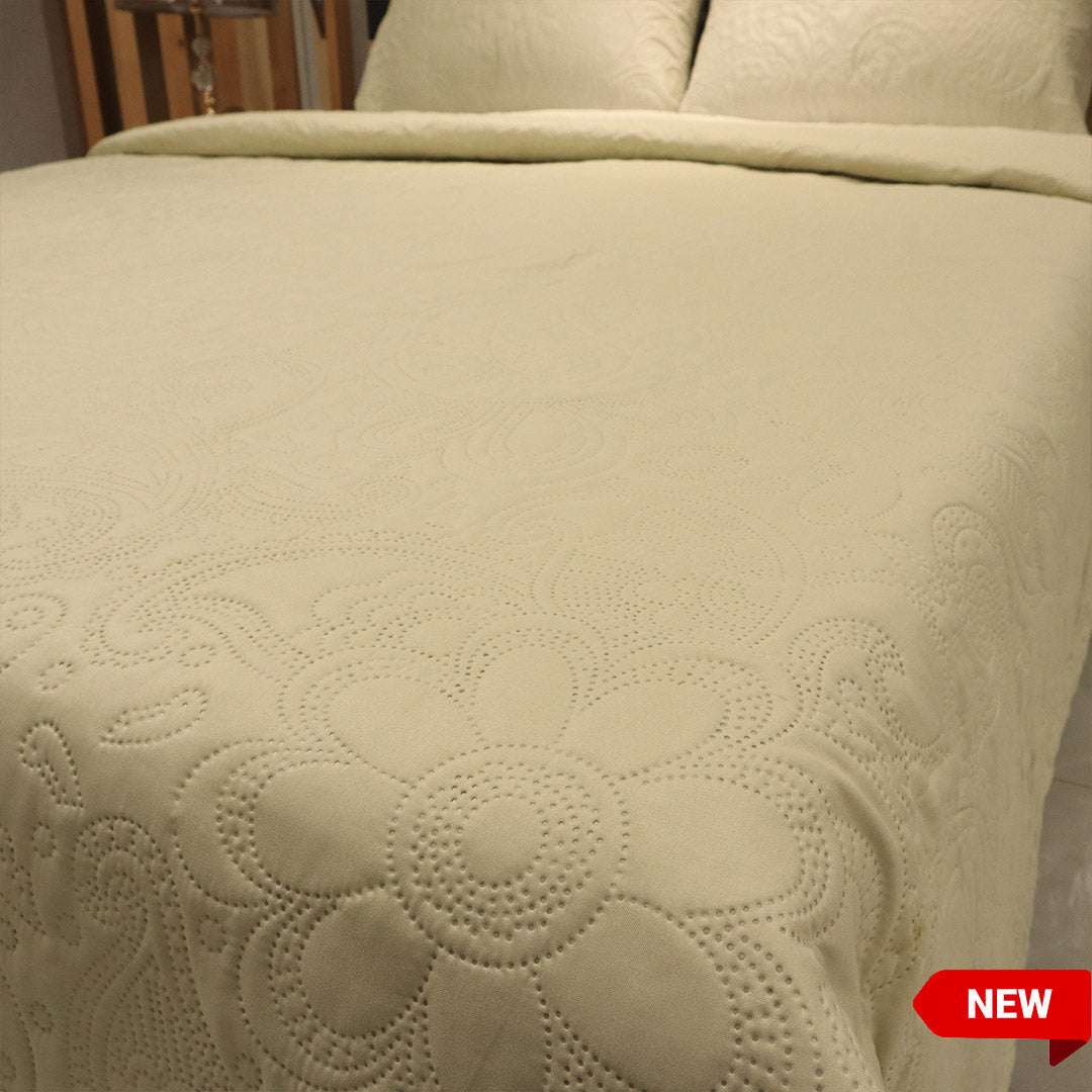 Luxe Bed Spread Sage Jacquard Embossed