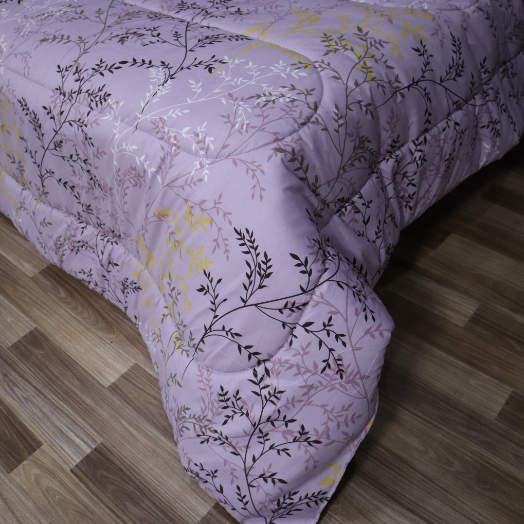 Printed King Bed Comforter - Mauve