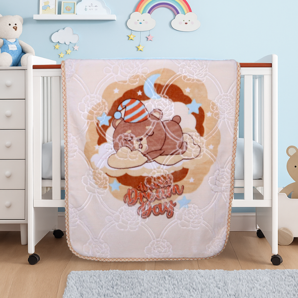 Tiny Tots Cot Cloudy Baby Blanket- Almond