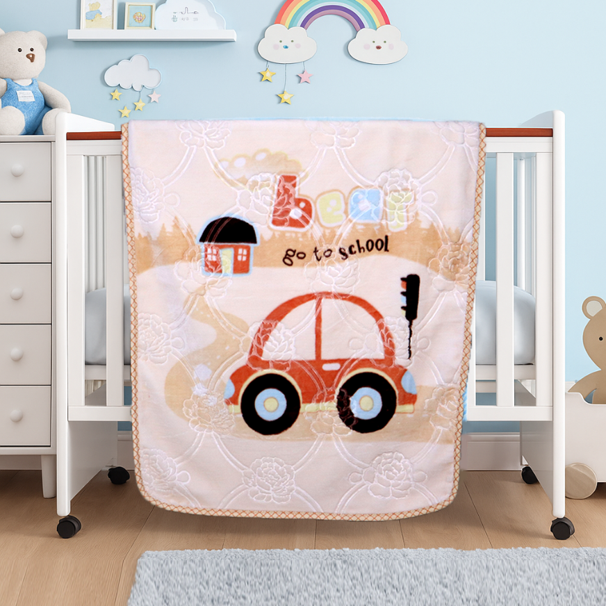 Tiny Tots Cot Cloudy Baby Blanket- Buff