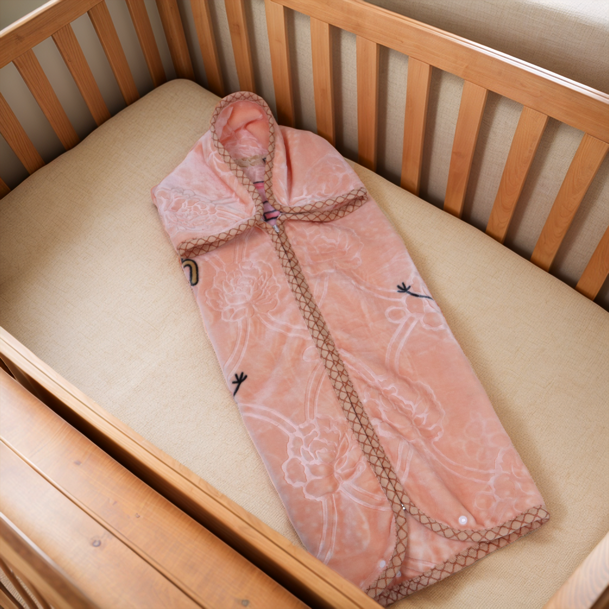Tiny Tots Zipper Cloud Baby Blanket - Berrypeach