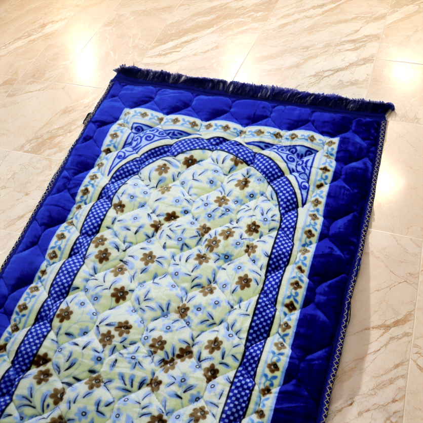 Kiswah Printed Prayer Mat-Blue