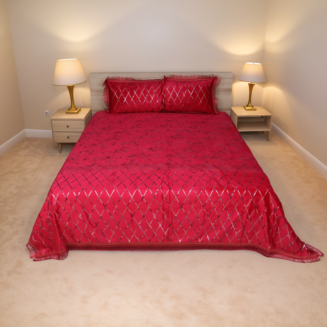 Regal Decor 3-Piece Bed Set-Scarlet