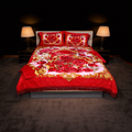 Twilight Marvell Bed Set 4 Piece-Blush Red