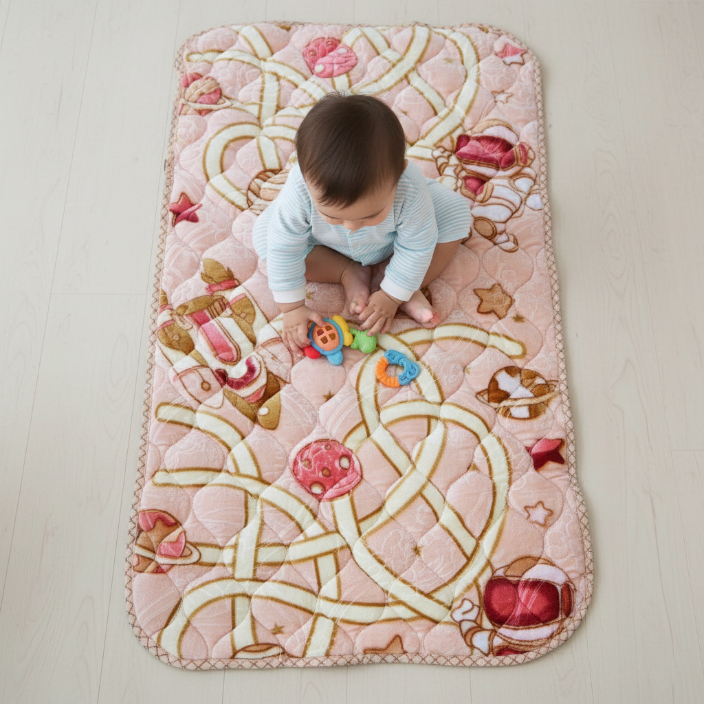 Kids Rug Play Mat-Beige (126×71 cm)