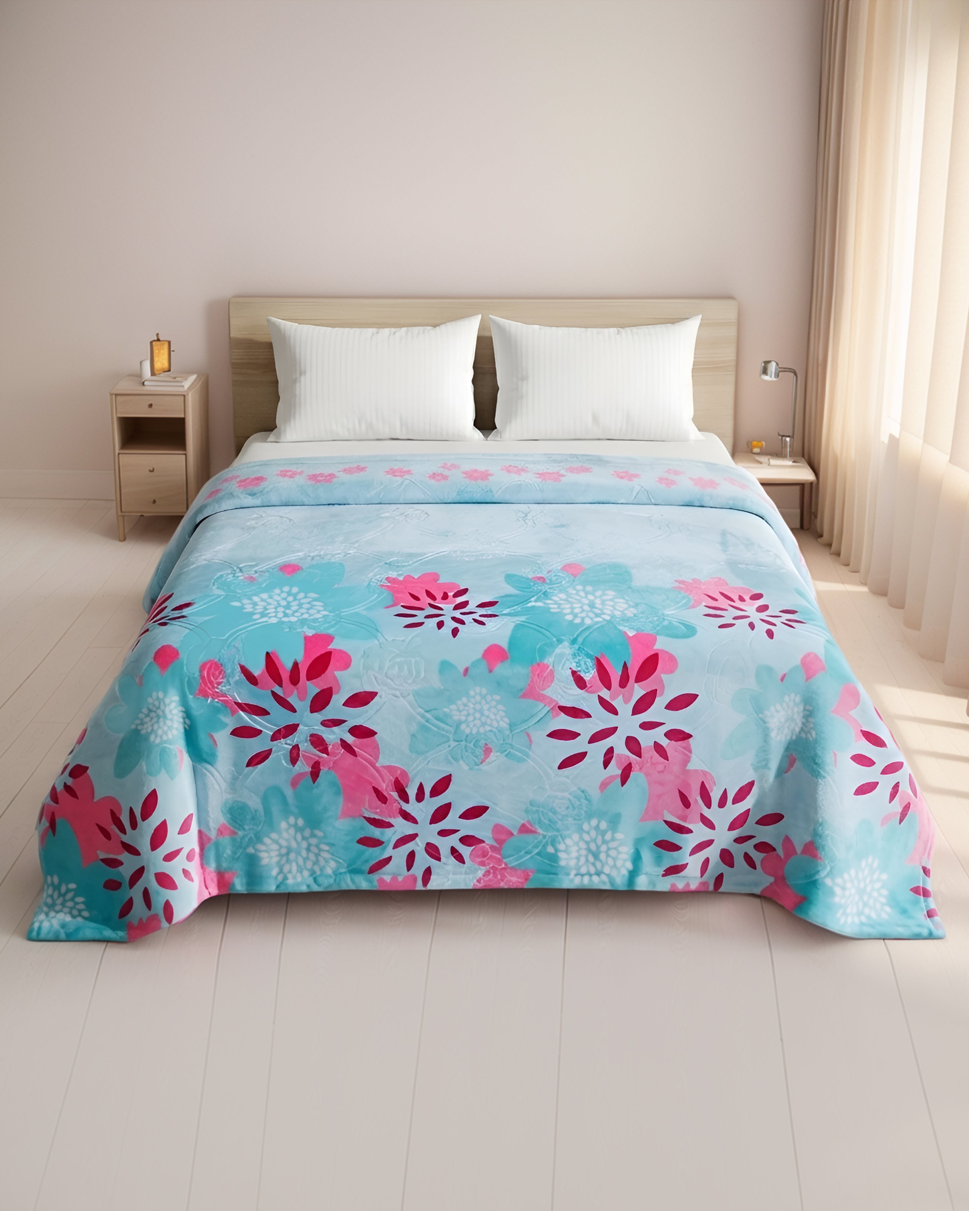 Supremo Flannel AC Blanket - Aqua