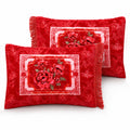 Printed Pillow Covers Pair - Crimson