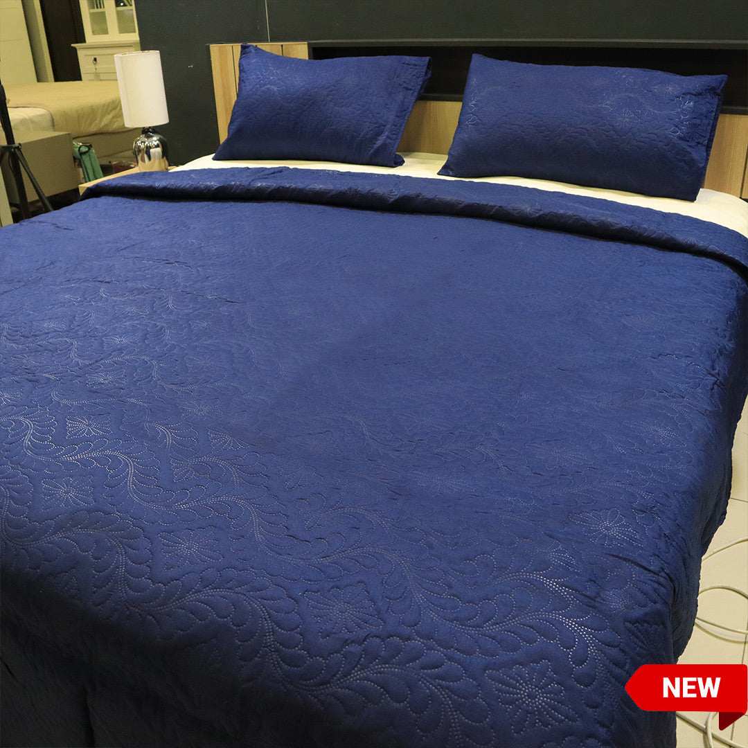 Luxe Bed Spread Ocean Quilted Jacquard Embossed