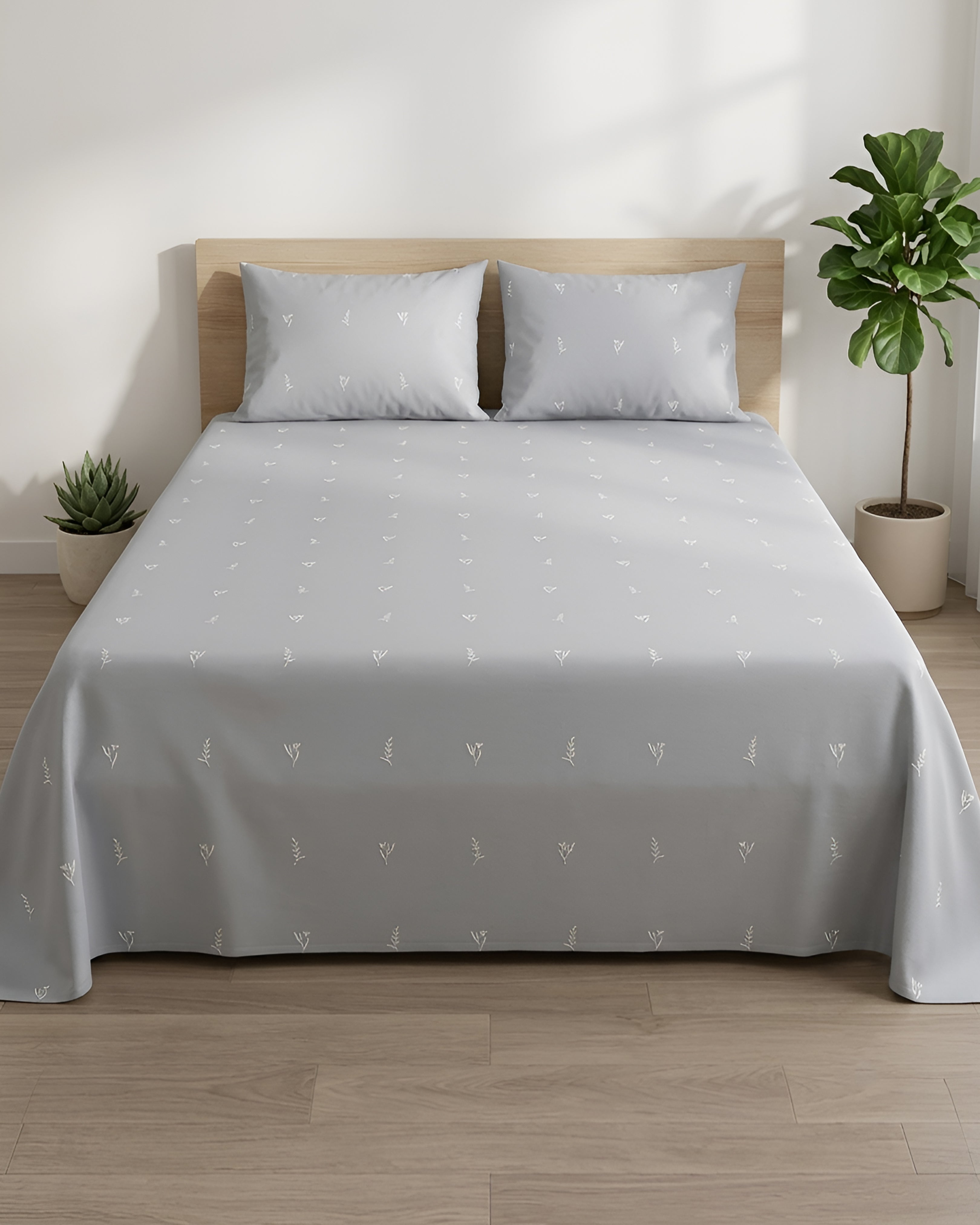 Lunis 100% Cotton Printed Bedsheet (Double Bed) | Alba Collection