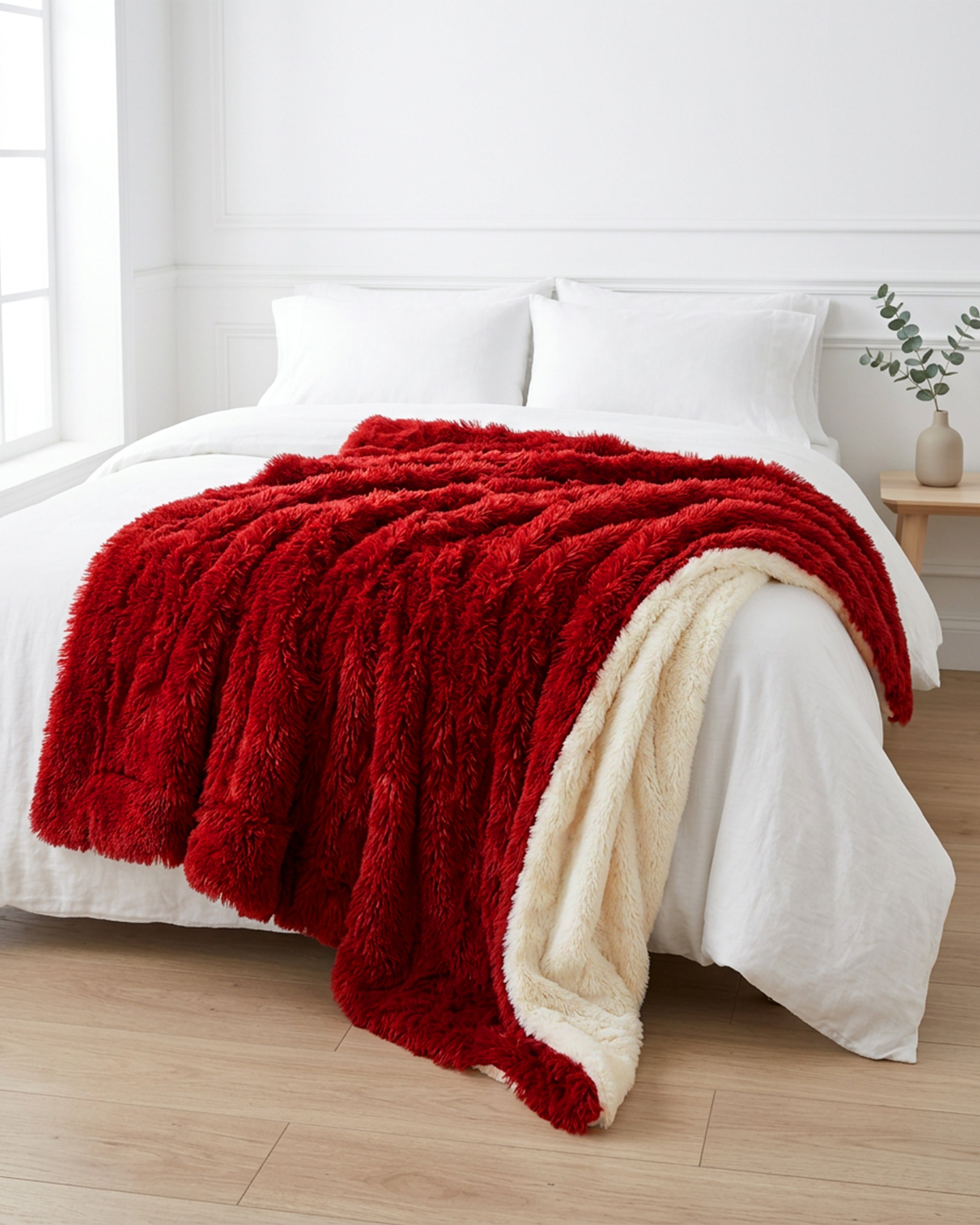 Sherpa Throw Blanket - Red