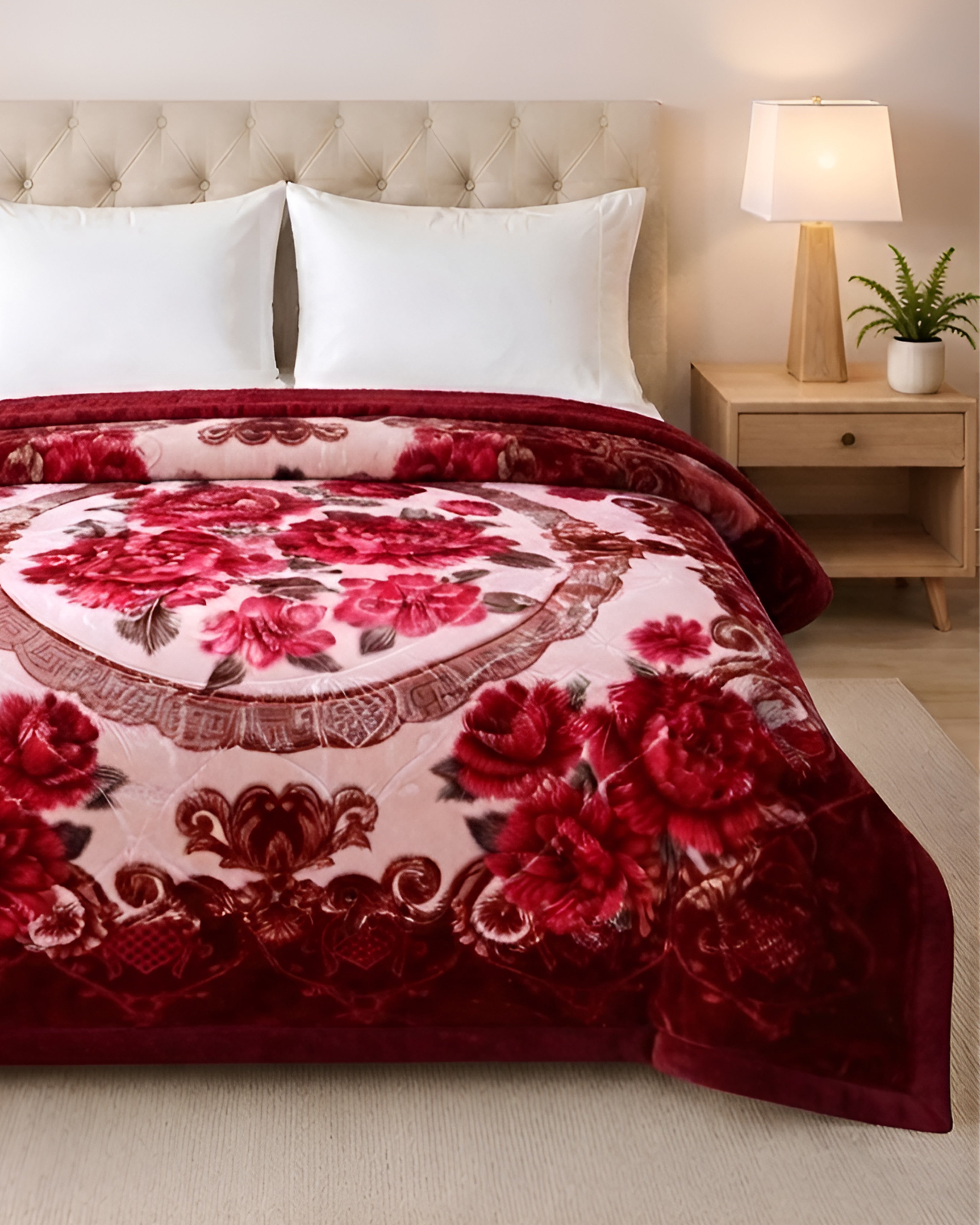 Super Duper 5KG 2-Ply Double Bed Blanket - Crimson