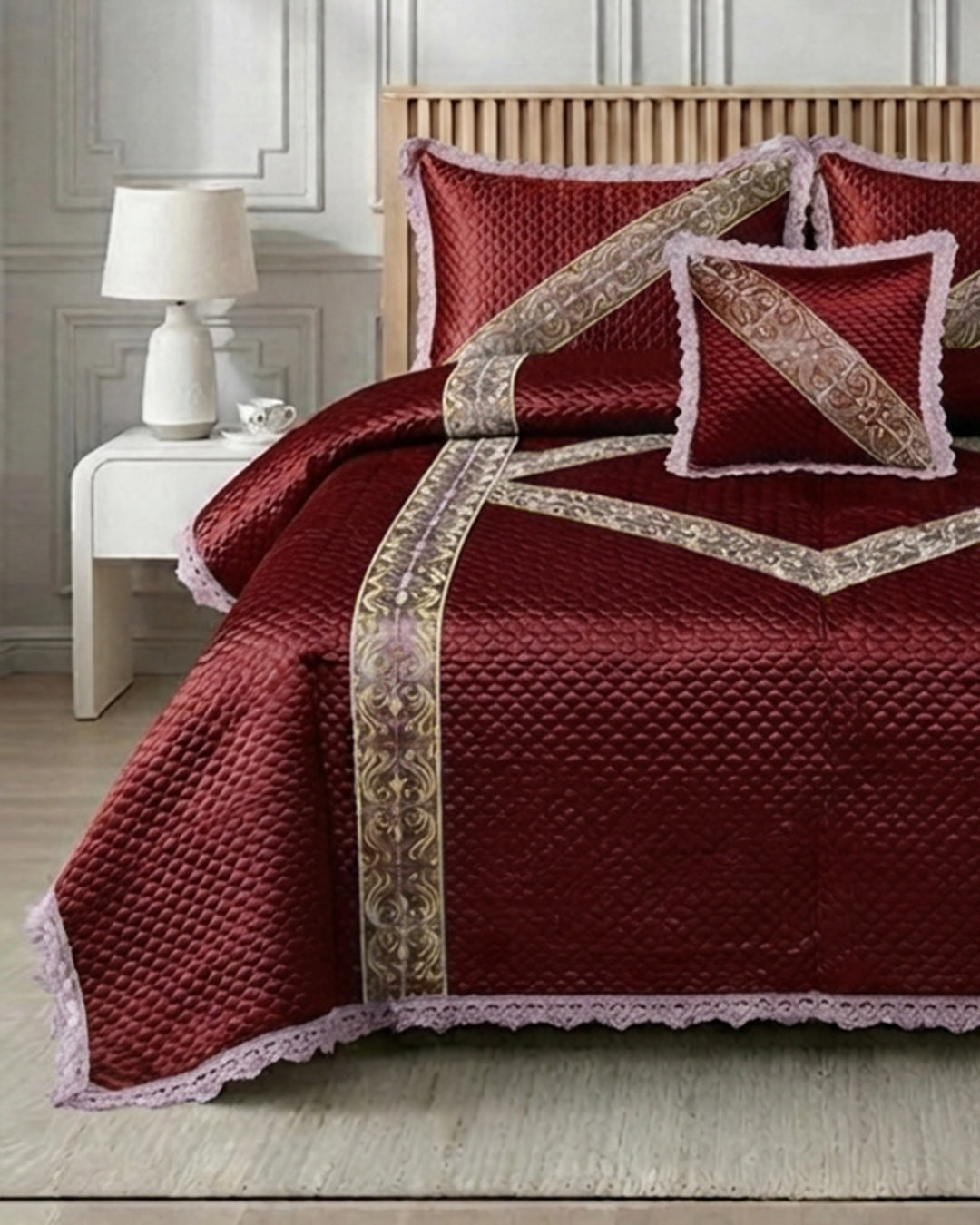 Opal 4 Piece Silk Bed Set-Zareen