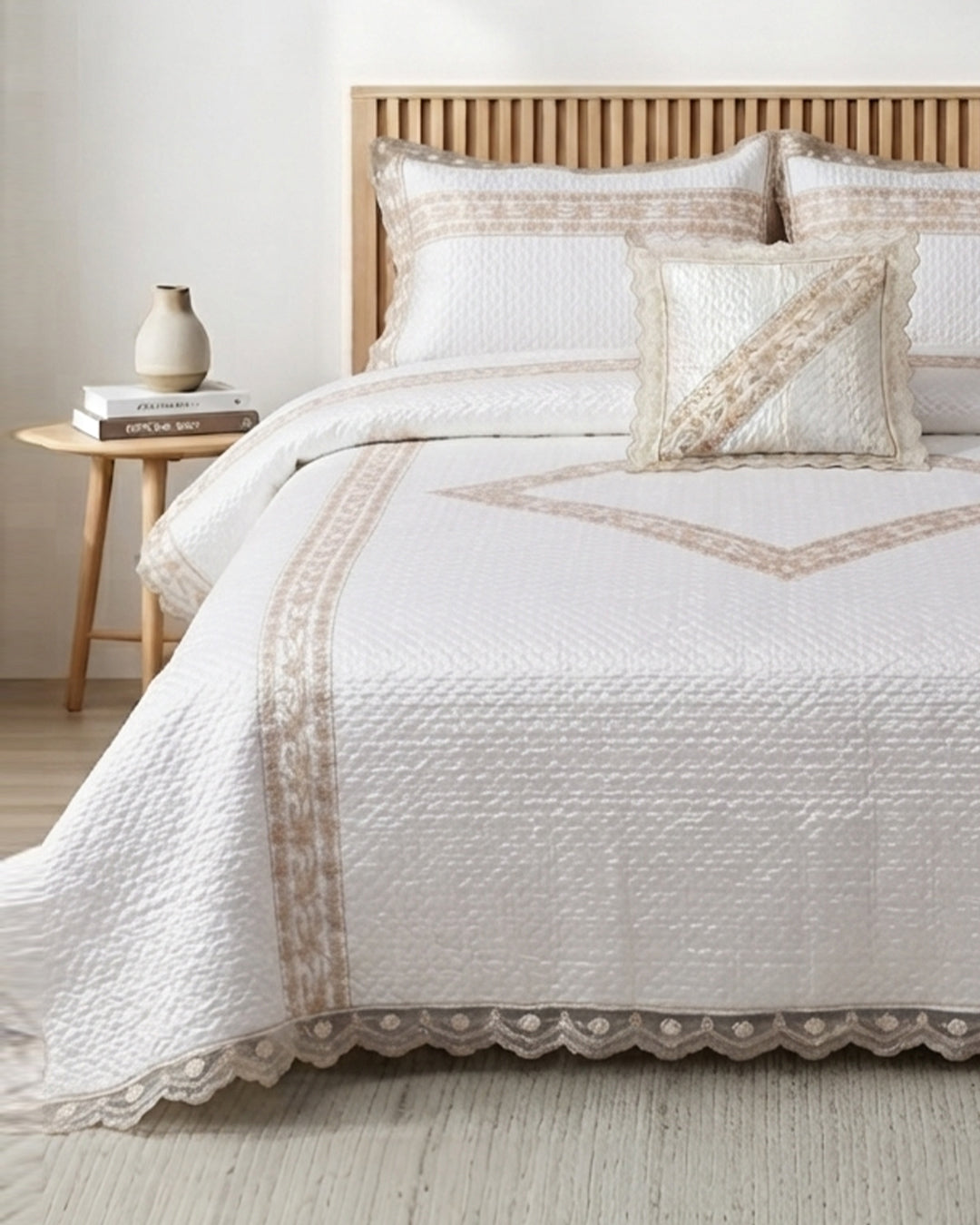 Opal 4 Piece Silk Bed Set-Sandal