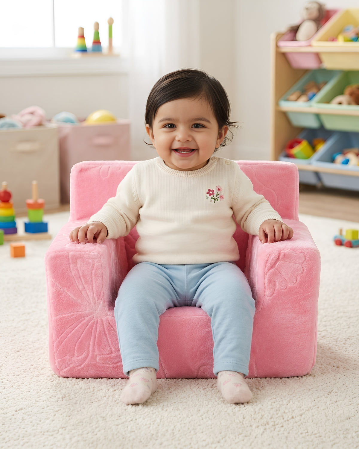Little Lounger Baby Sofa - Light Pink