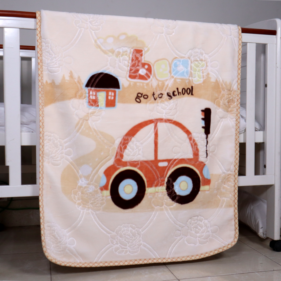 Tiny Tots Cot Cloudy Baby Blanket- Buff