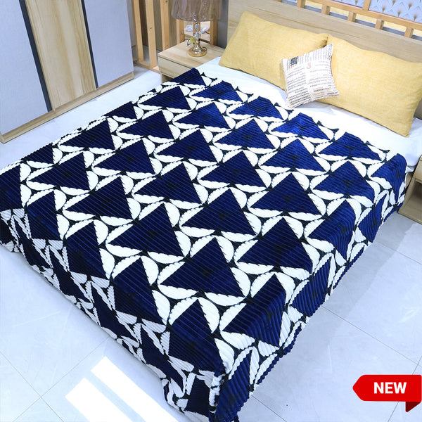 Supremo Plus Double AC Blanket-Navy Triangle