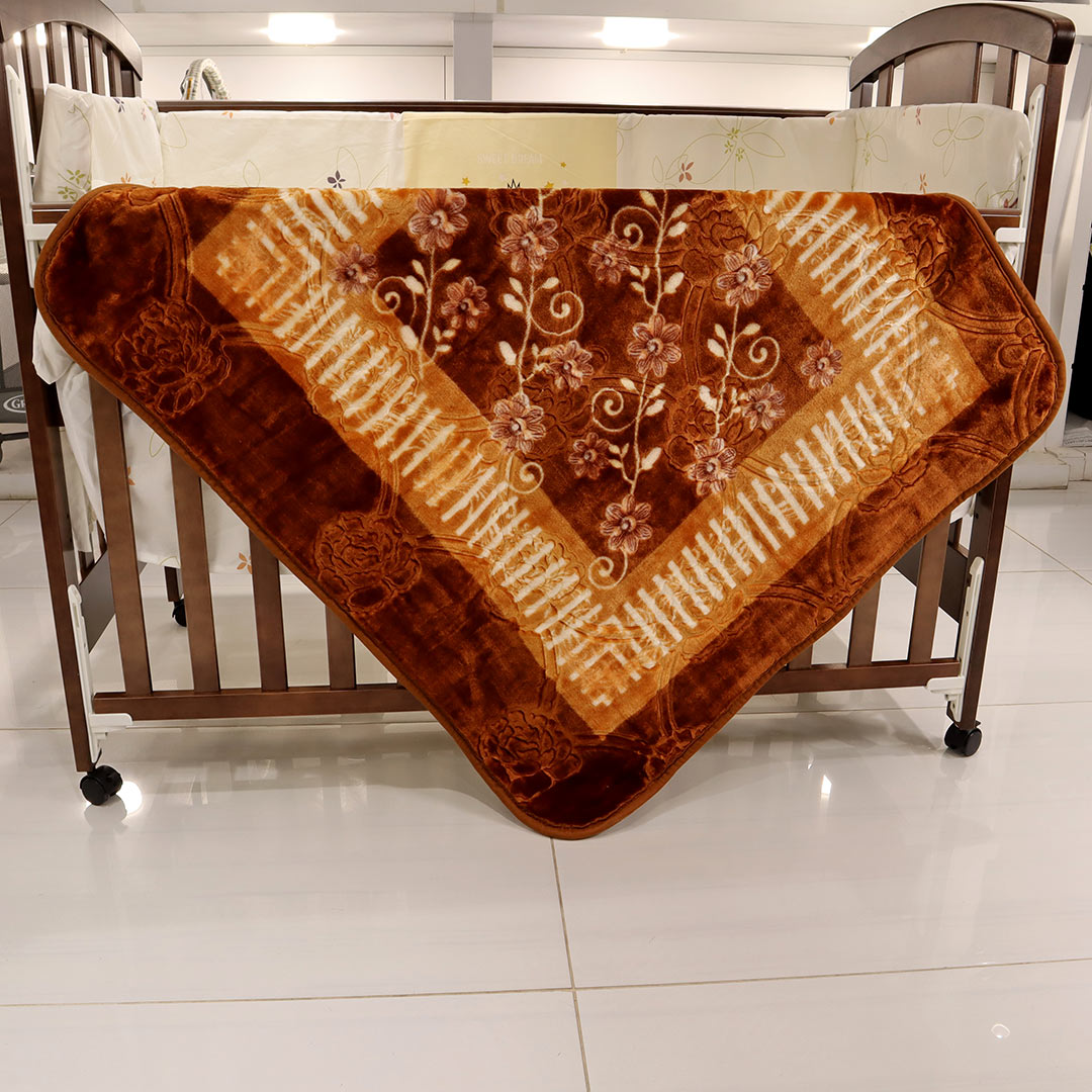 Baby Blanket Royal Embossed Caramel Brown