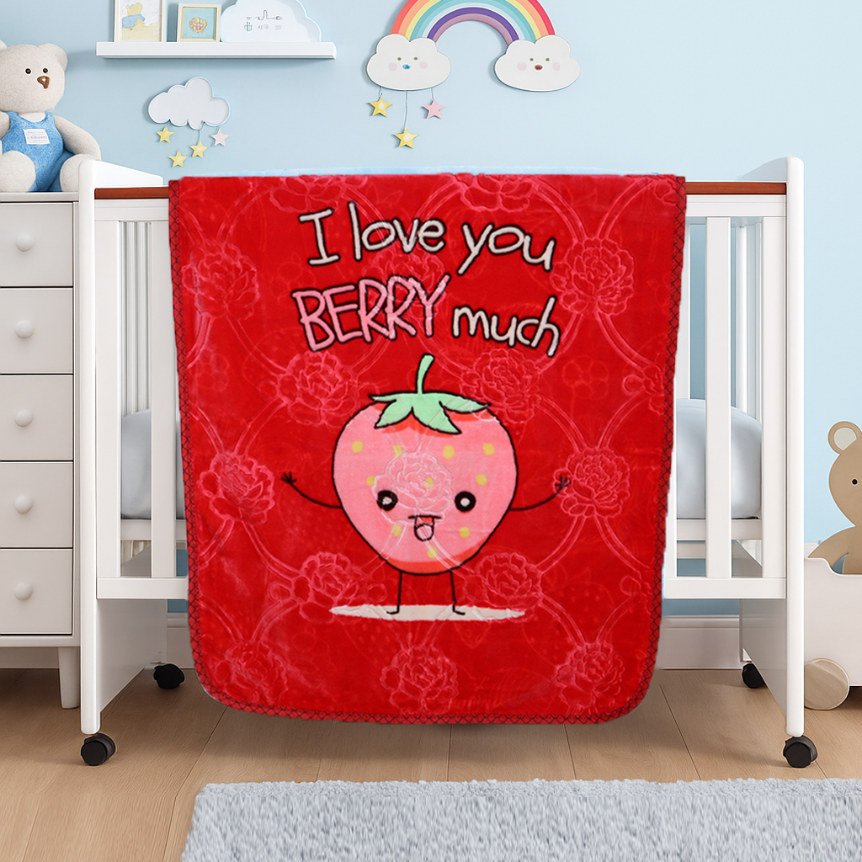 Tiny Tots Cot Baby Blanket- Berryred