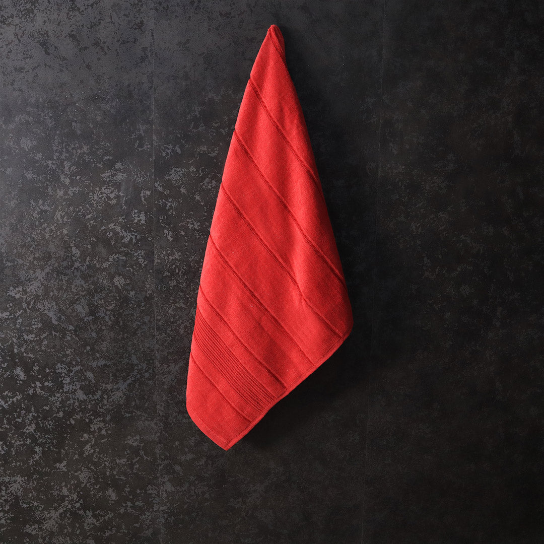 Premium Cotton Towel Plain-Red
