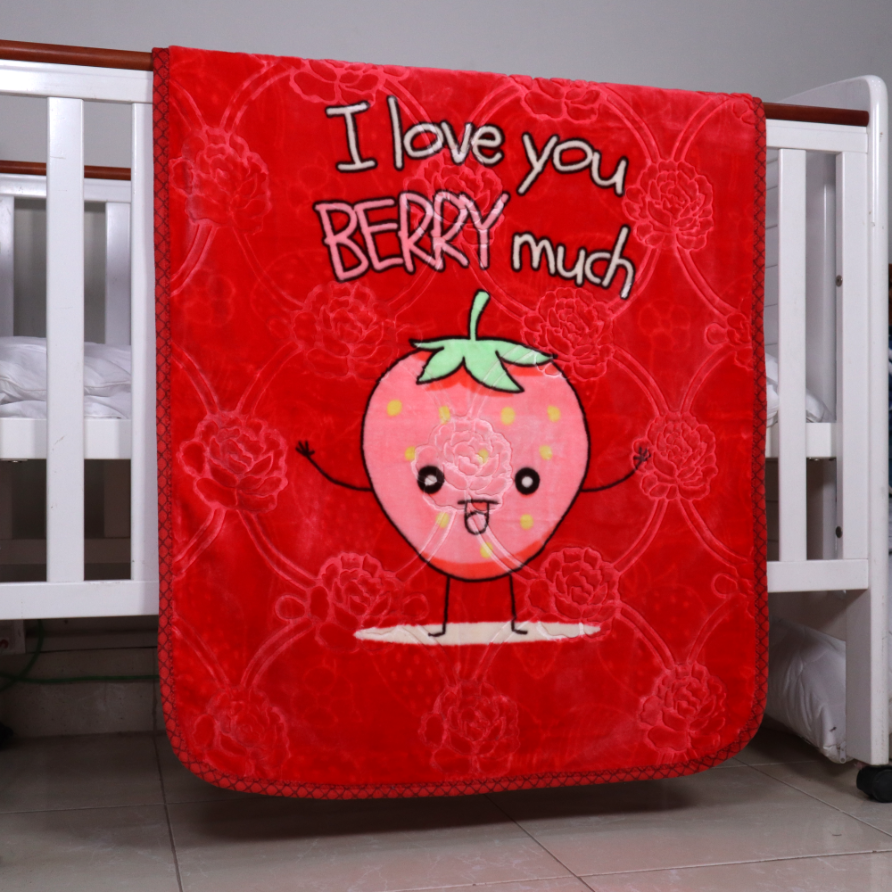 Tiny Tots Cot Baby Blanket- Berryred