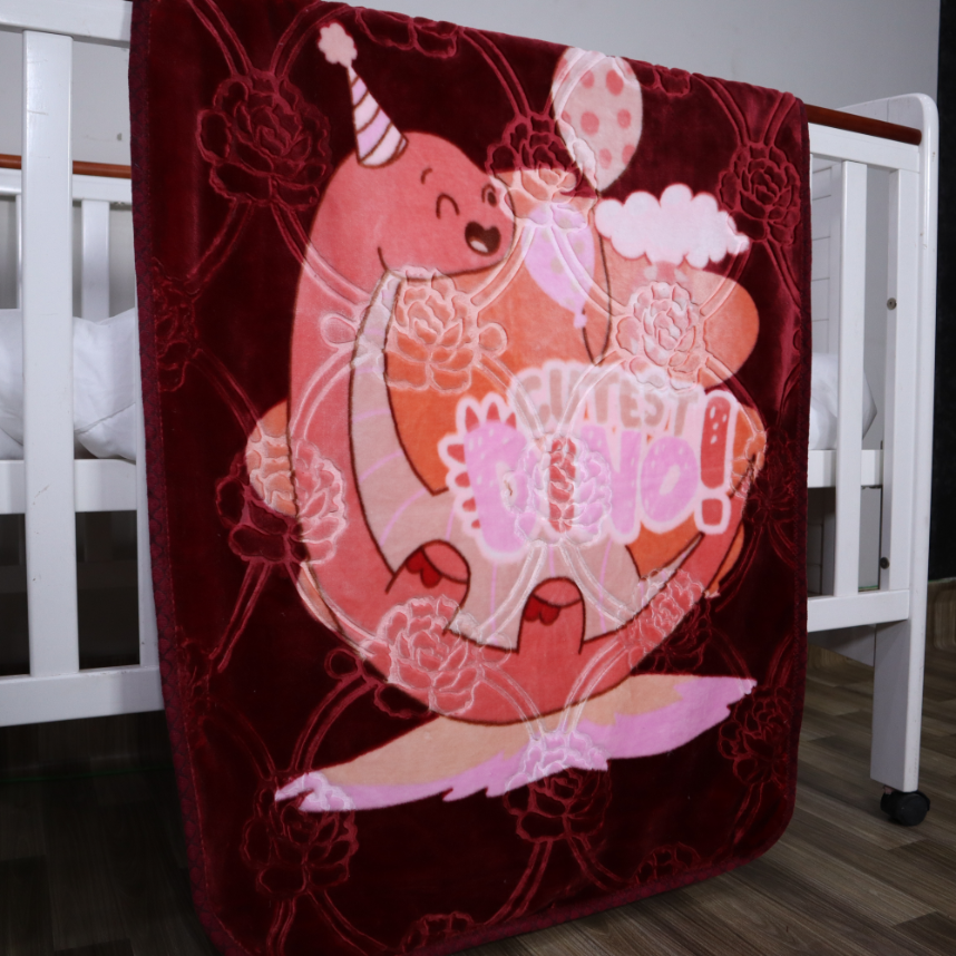 Tiny Tots Cot Cloudy Baby Blanket- Maroon Hues