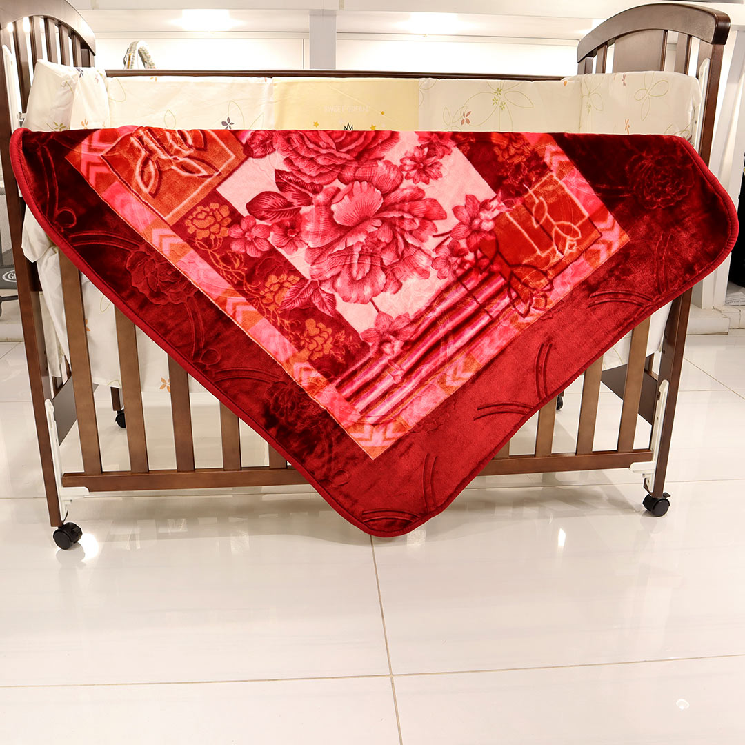 Baby Blanket Royal Embossed Deep Red