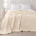 Sherpa Jacquard Throw Blanket - Cream