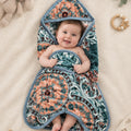 Precious 1-Ply Hood Baby Blanket - Powder Blue