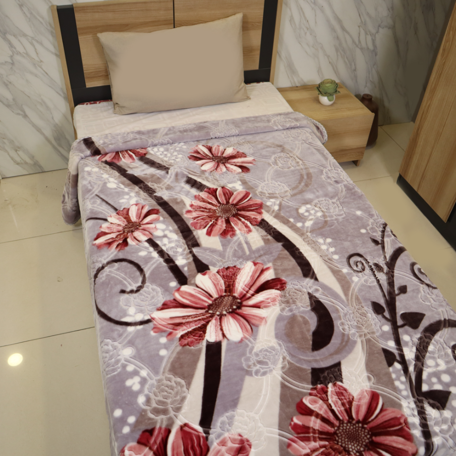 Harmony Single Bed Single Ply Blanket- Mauve Calm