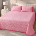Deluxe Mink 3 Pieces Bed Set- Pink