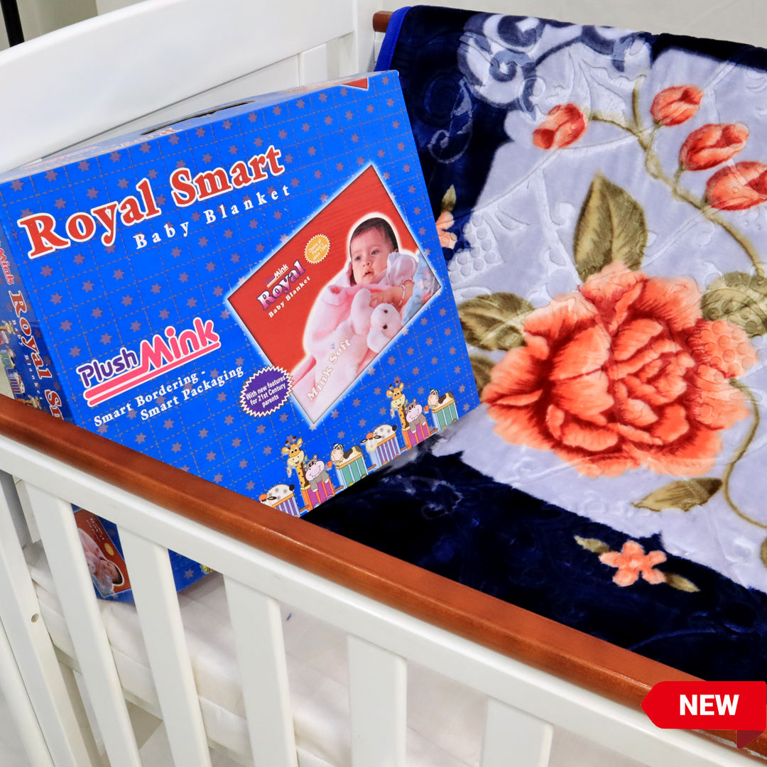 Royal Smart  Baby Blanket Embossed- Blue