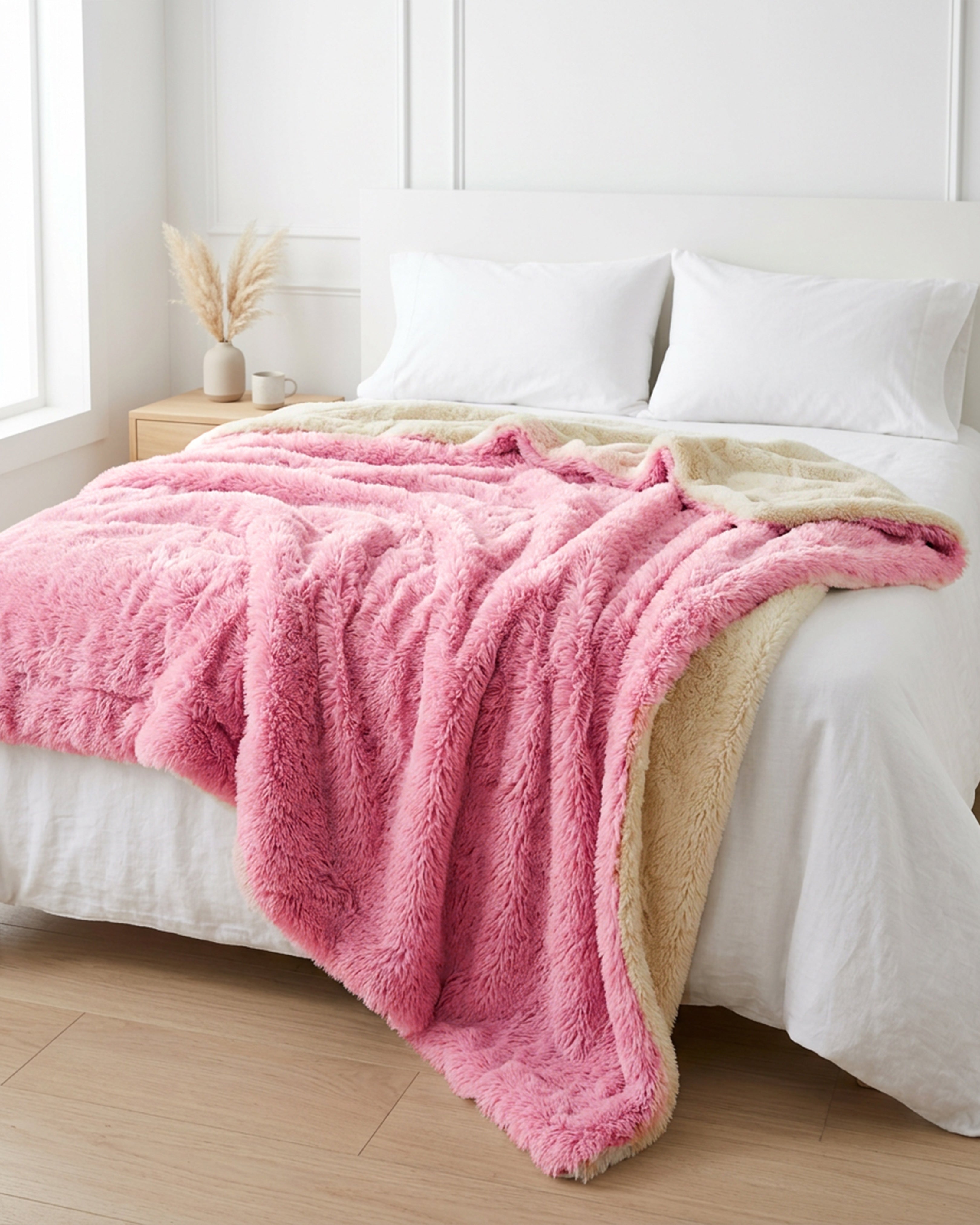 Sherpa Throw Blanket - Pink