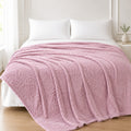 Rabbit Fur Throw Blanket - Pink