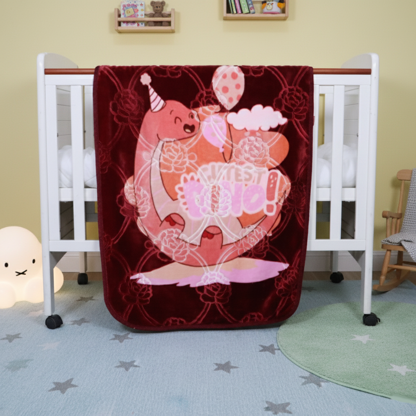 Tiny Tots Cot Cloudy Baby Blanket- Maroon Hues