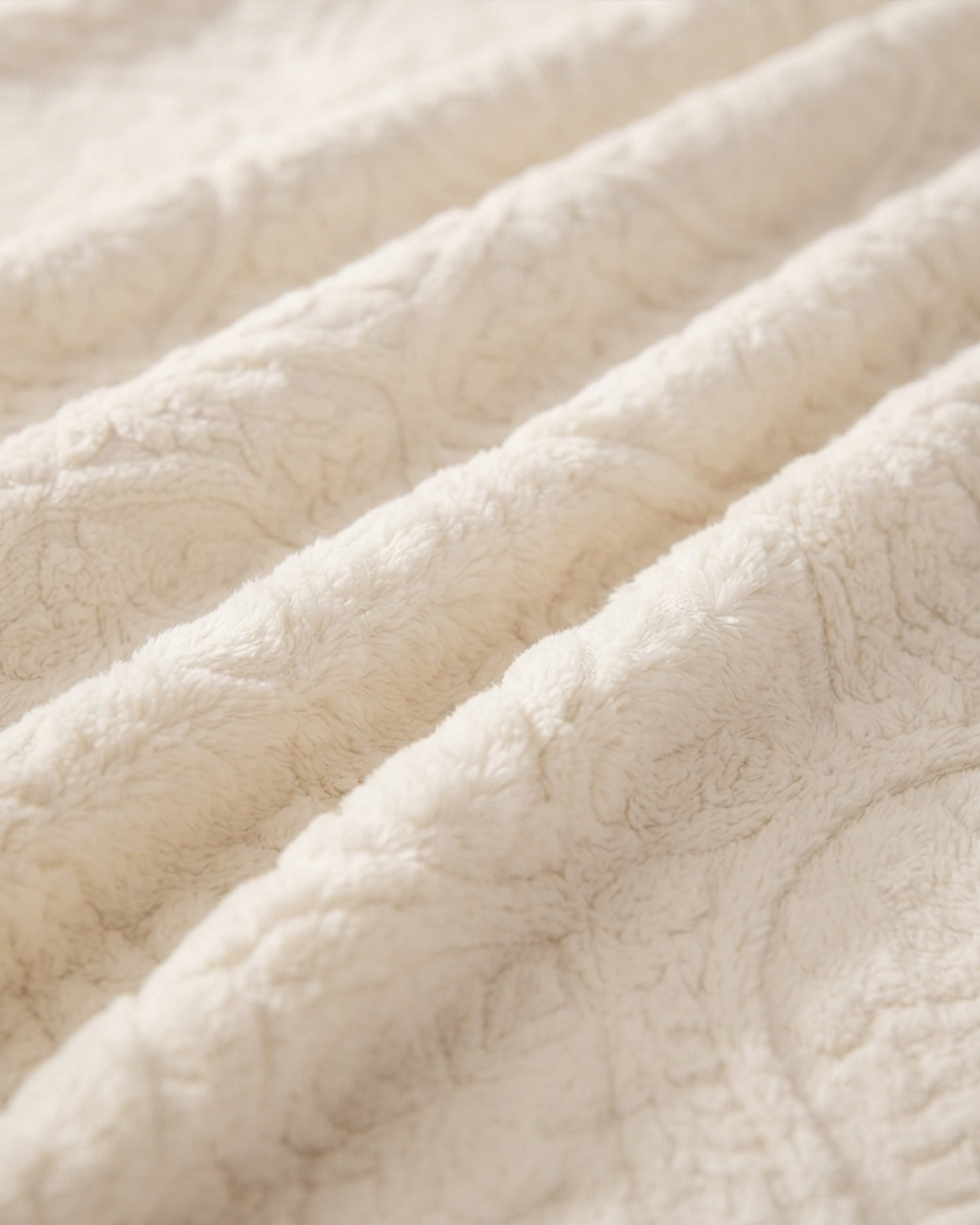 Sherpa Jacquard Throw Blanket - Cream