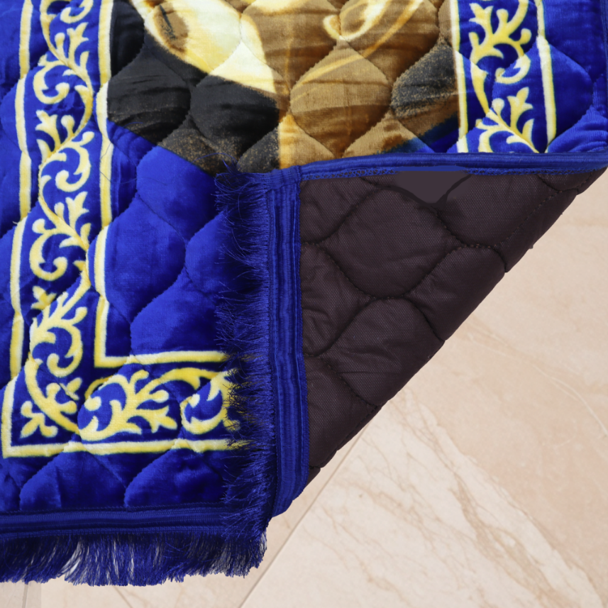 Kiswah Printed Prayer Mat-Royal Blue
