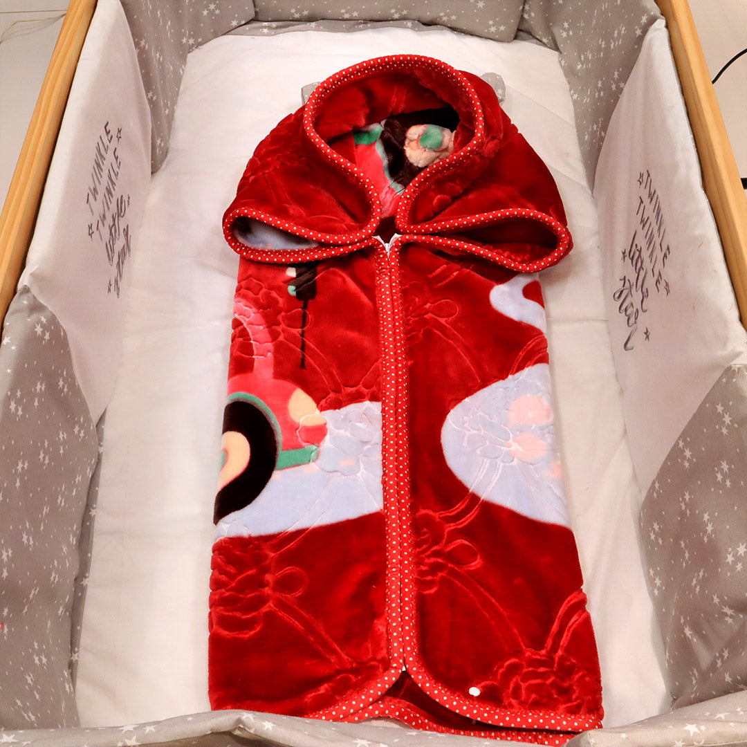 Tiny Tots Zipper Cloud Baby Blanket-Brick Red