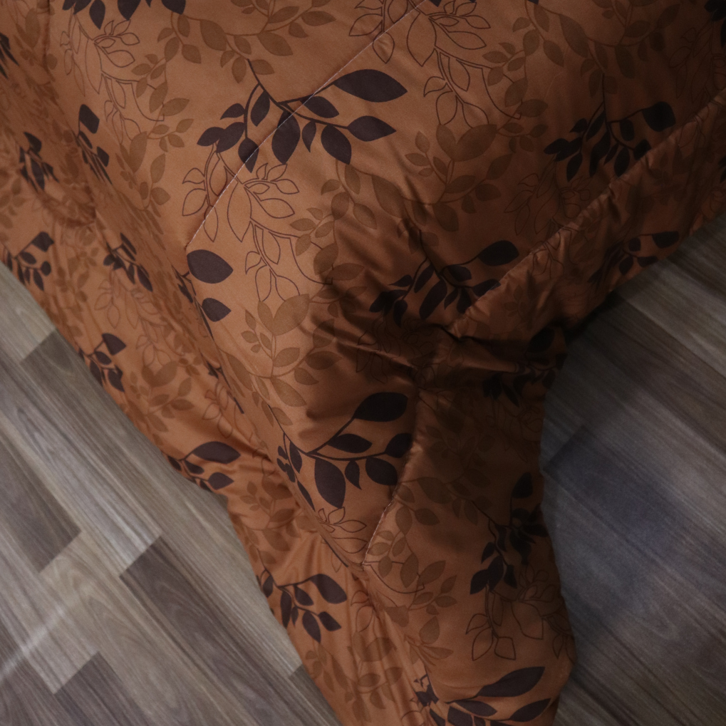 Printed King Bed Comforter - Ochre